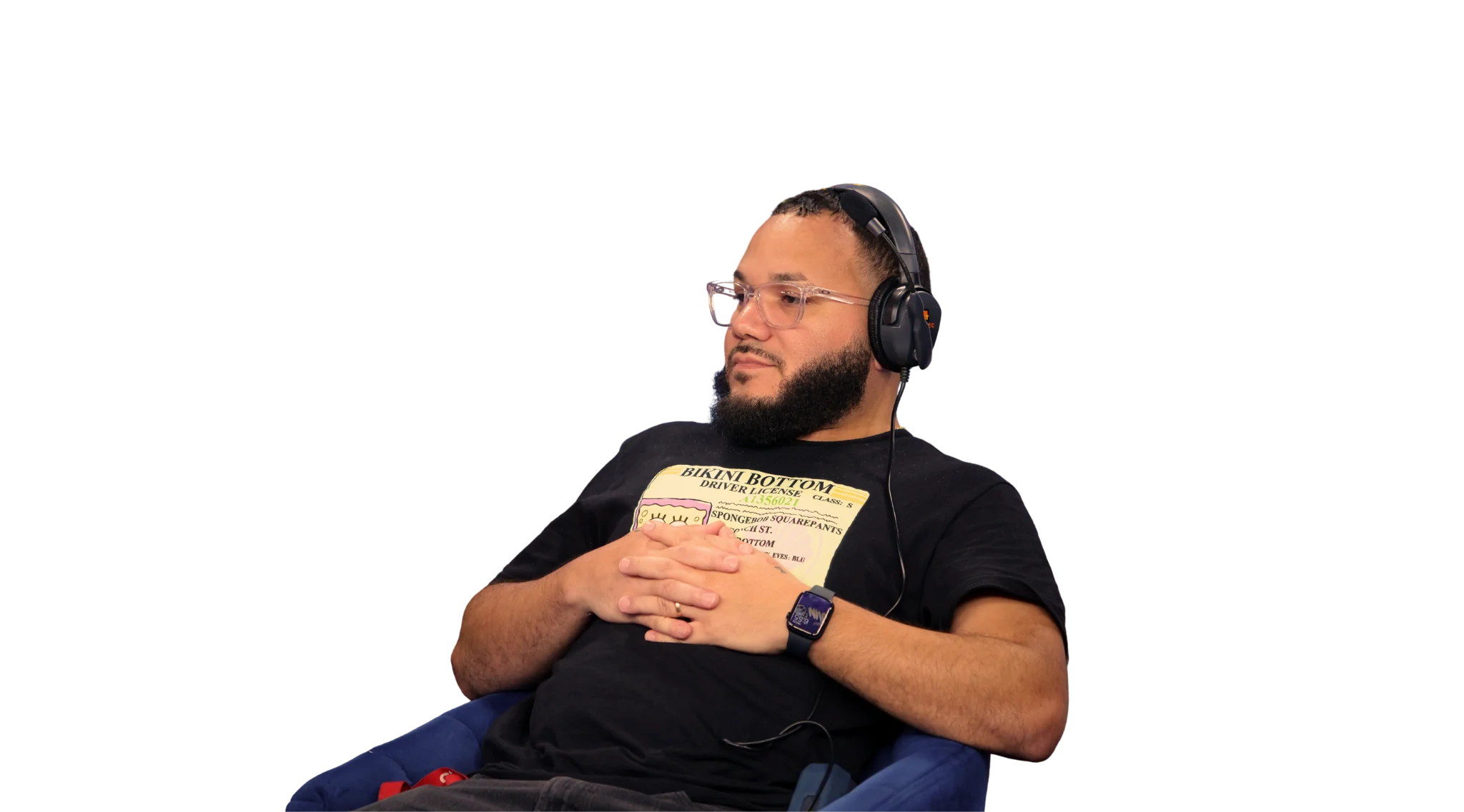 YourBoyJun monitoring a production with headphones
