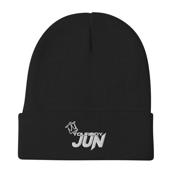 YourBoyJun Embroidered Beanie – Streetwear Knit Cap (One Size)