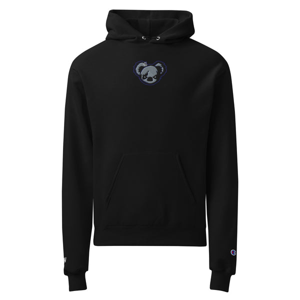 YourBoyJun Champion Hoodie – Embroidered Panda + Sleeve Logo Streetwear
